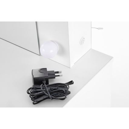Schminktisch mit LED-Beleuchtung HOLLYWOOD 140x94 cm weiß