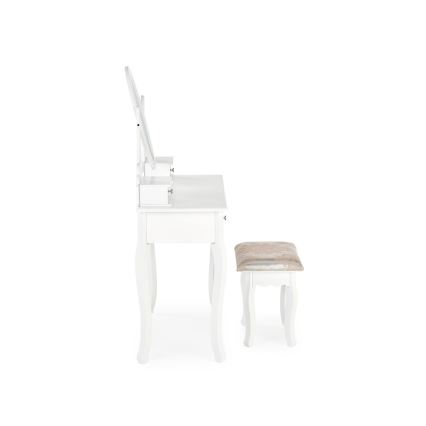 Schminktisch SARA 80x130 cm + stool 45x37 cm weiß