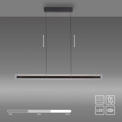 Schöner Wohnen 11316-18 - LED-dimmbare Pendelleuchte mit Seilabhängung LENA, 32 W, 230 V, 105 cm, schwarz