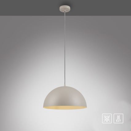 Schöner Wohnen 11728-39 - Pendelleuchte ALI mit Kabel, 1x E27/25W/230V, Ø 38 cm, grau