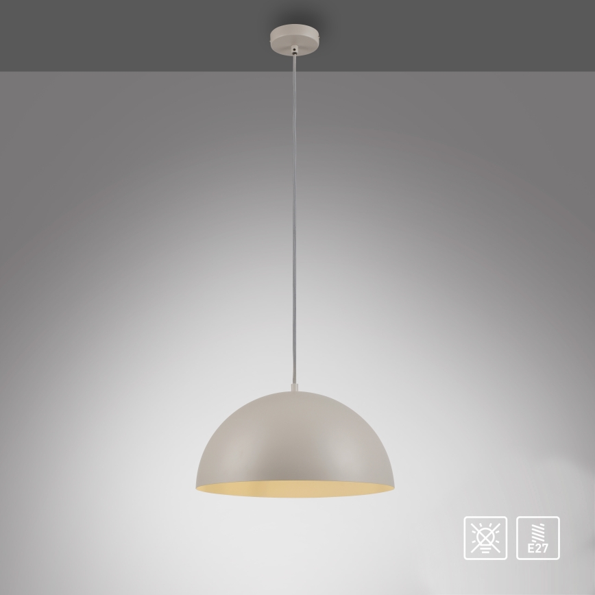 Schöner Wohnen 11728-39 - Pendelleuchte ALI mit Kabel, 1x E27/25W/230V, Ø 38 cm, grau
