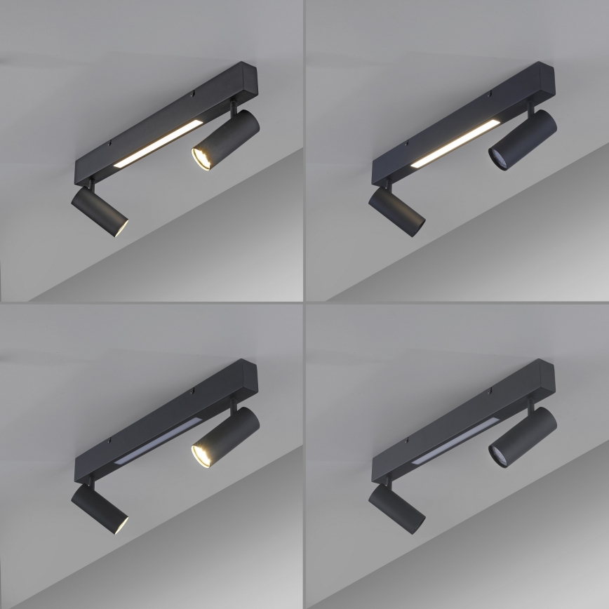 Schöner Wohnen 11793-18 - LED-Spot DANTE 2x GU10/10W/230V + LED/7,2W, schwarz