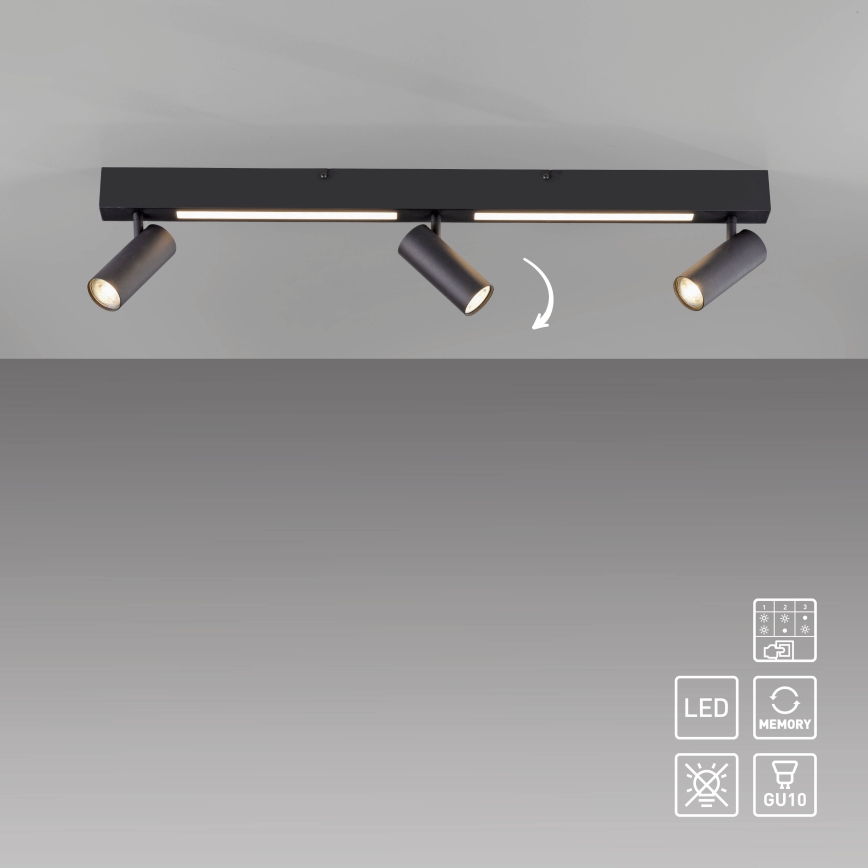 Schöner Wohnen 11794-18 - LED-Spot DANTE 3xGU10/10W/230V + LED/14,4W schwarz