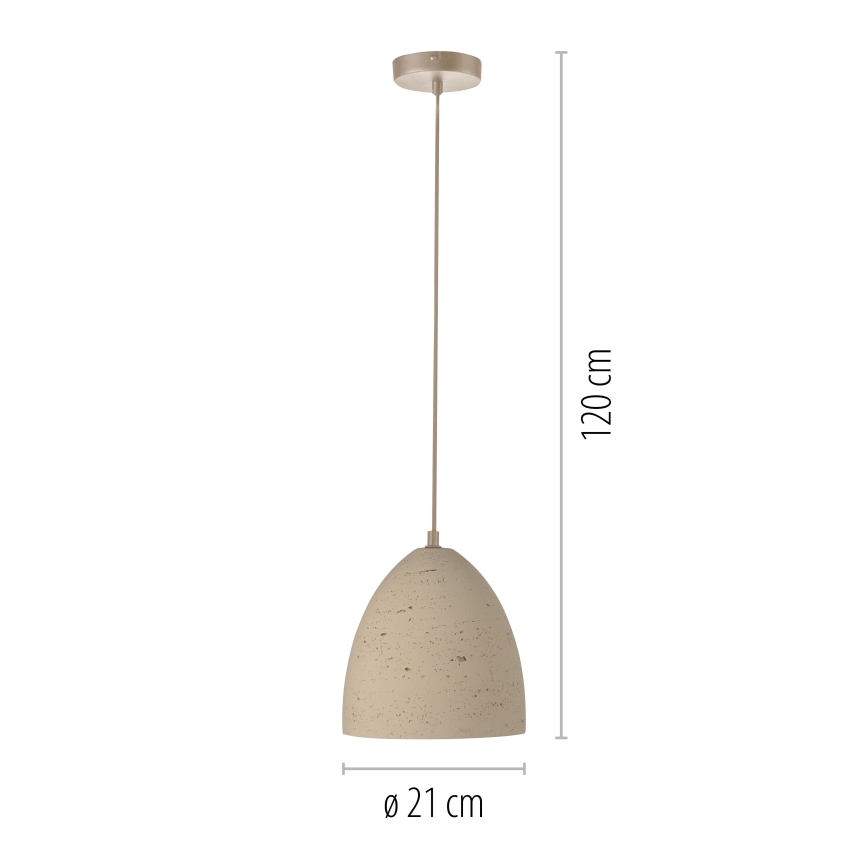 Schöner Wohnen 12540-42 - Pendelleuchte am Kabel TRAVENTA 1xE27/40W/230V Ø 21 cm Beton