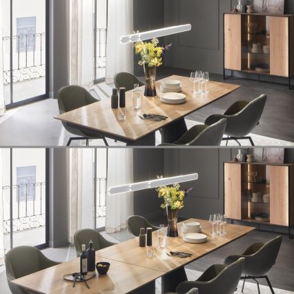 Schöner Wohnen 12577-16 - LED dimmbare Pendelleuchte mit Seilaufhängung ADRIANA ROUND 2xLED/24W/230V 2700/3000/3500/4000/5000K 160 cm weiß