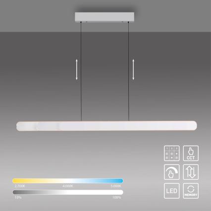 Schöner Wohnen 12577-16 - LED dimmbare Pendelleuchte mit Seilaufhängung ADRIANA ROUND 2xLED/24W/230V 2700/3000/3500/4000/5000K 160 cm weiß