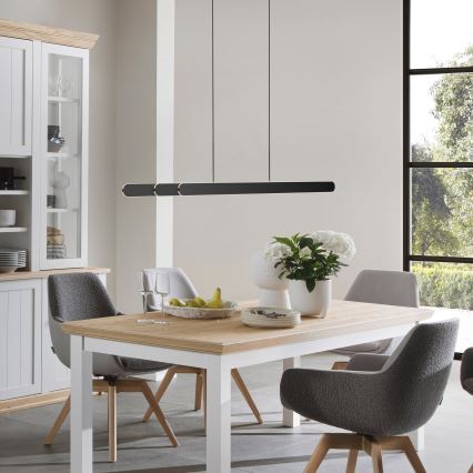 Schöner Wohnen 12577-18 - LED dimmbare Pendelleuchte an Drahtseil ADRIANA ROUND 2xLED/24W/230V 2700/3000/3500/4000/5000K 160 cm schwarz