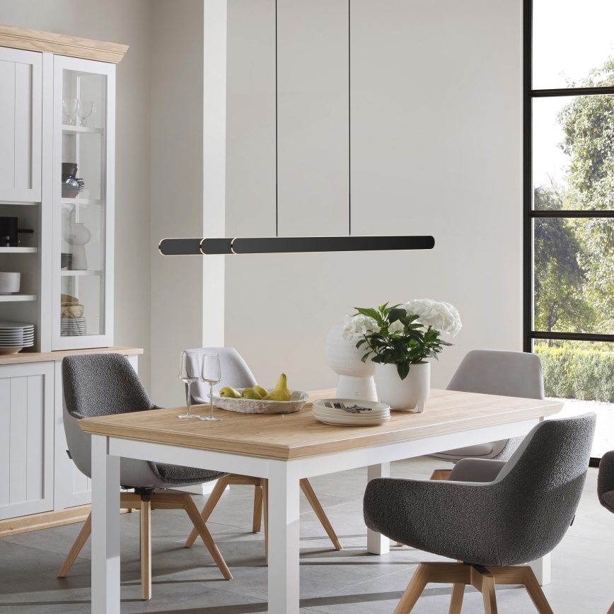 Schöner Wohnen 12577-18 - LED dimmbare Pendelleuchte an Drahtseil ADRIANA ROUND 2xLED/24W/230V 2700/3000/3500/4000/5000K 160 cm schwarz