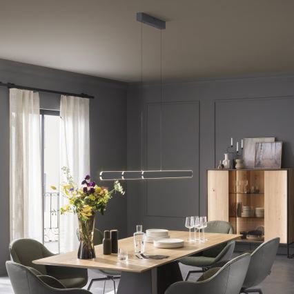 Schöner Wohnen 12577-18 - LED dimmbare Pendelleuchte an Drahtseil ADRIANA ROUND 2xLED/24W/230V 2700/3000/3500/4000/5000K 160 cm schwarz