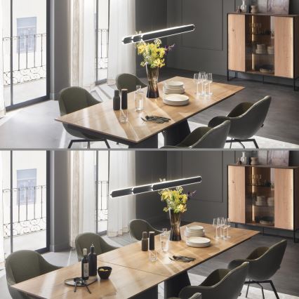 Schöner Wohnen 12577-18 - LED dimmbare Pendelleuchte an Drahtseil ADRIANA ROUND 2xLED/24W/230V 2700/3000/3500/4000/5000K 160 cm schwarz