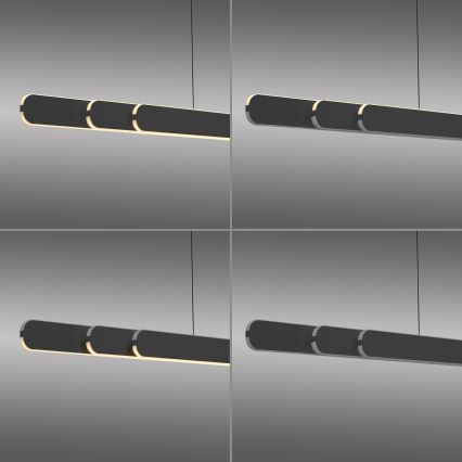 Schöner Wohnen 12577-18 - LED dimmbare Pendelleuchte an Drahtseil ADRIANA ROUND 2xLED/24W/230V 2700/3000/3500/4000/5000K 160 cm schwarz