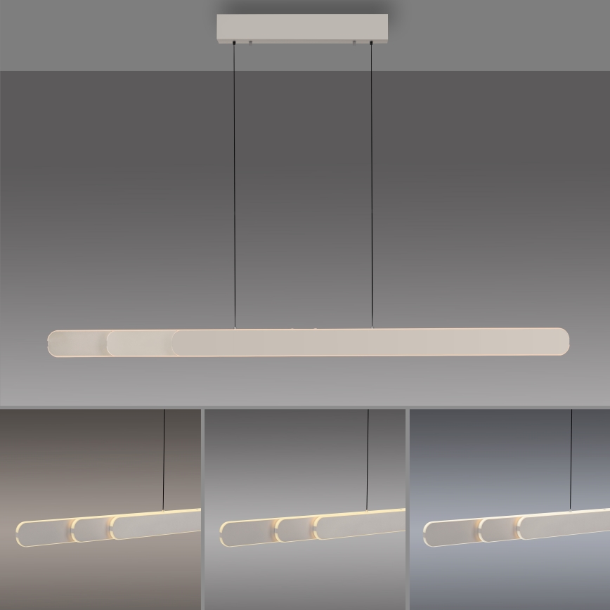 Schöner Wohnen 12577-39 - ADRIANA ROUND dimmbare Pendelleuchte an Kabel 2xLED/24W/230V 2700/3000/3500/4000/5000K grau