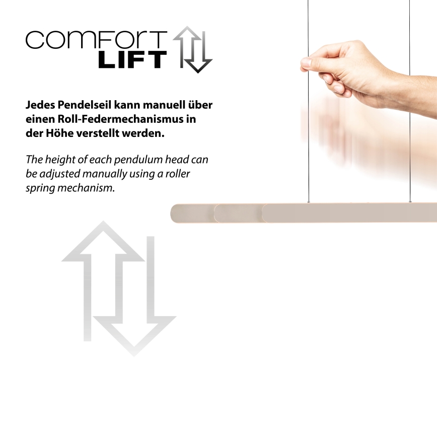 Schöner Wohnen 12577-39 - dimmbare LED-Pendelleuchte an Stahlseil ADRIANA ROUND 2xLED/24W/230V 2700/3000/3500/4000/5000K 160 cm grau