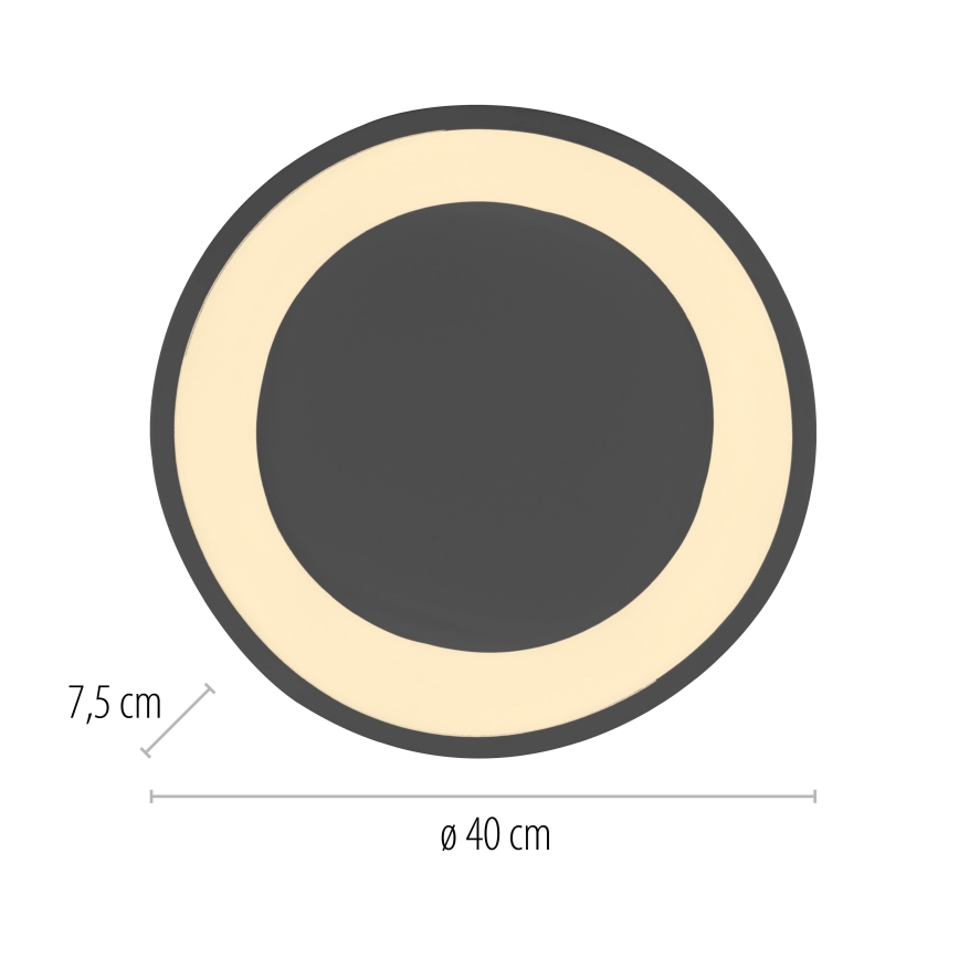Schöner Wohnen 14233-18 - dimmbare LED-Deckenleuchte MONTA LED/21W/230V Ø 40 cm schwarz