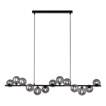 Schöner Wohnen 14504-18 - LED-Pendelleuchte DUBAI an Stahlseil 13xG9/3W/230V 118 m schwarz/rauchfarben