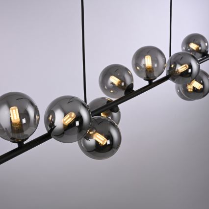 Schöner Wohnen 14504-18 - LED-Pendelleuchte DUBAI an Stahlseil 13xG9/3W/230V 118 m schwarz/rauchfarben