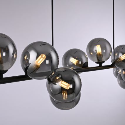 Schöner Wohnen 14504-18 - LED-Pendelleuchte DUBAI an Stahlseil 13xG9/3W/230V 118 m schwarz/rauchfarben