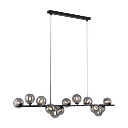Schöner Wohnen 14504-18 - LED-Pendelleuchte DUBAI an Stahlseil 13xG9/3W/230V 118 m schwarz/rauchfarben