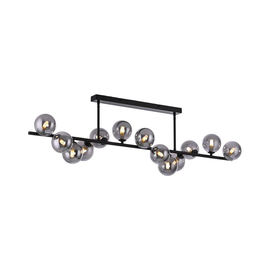 Schöner Wohnen 14505-18 - LED-Pendelleuchte an Stange DUBAI 13xG9/3W/230V schwarz/rauchfarben
