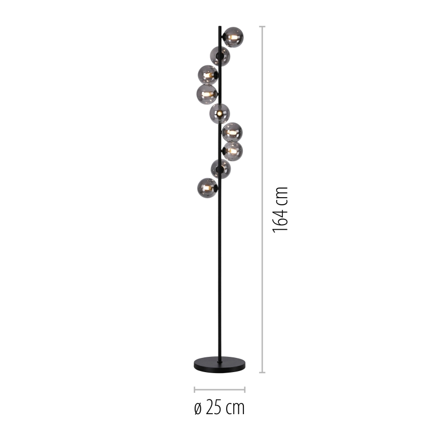 Schöner Wohnen 14506-18 - LED Stehleuchte DUBAI 9xG9/3W/230V schwarz/rauchglas