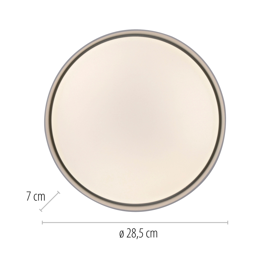 Schöner Wohnen 14593-16 - dimmbare LED-Deckenleuchte TAVOLI, LED 10 W, 230 V, 2700–6500 K, Ø 28,5 cm, weiß, mit Fernbedienung