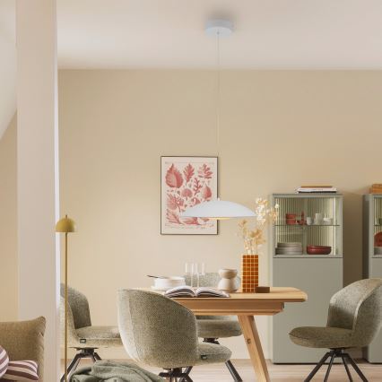 Schöner Wohnen 14606-16 - dimmbare LED-Pendelleuchte an Kabel LENTE LED/17W/230V Ø 40 cm weiß