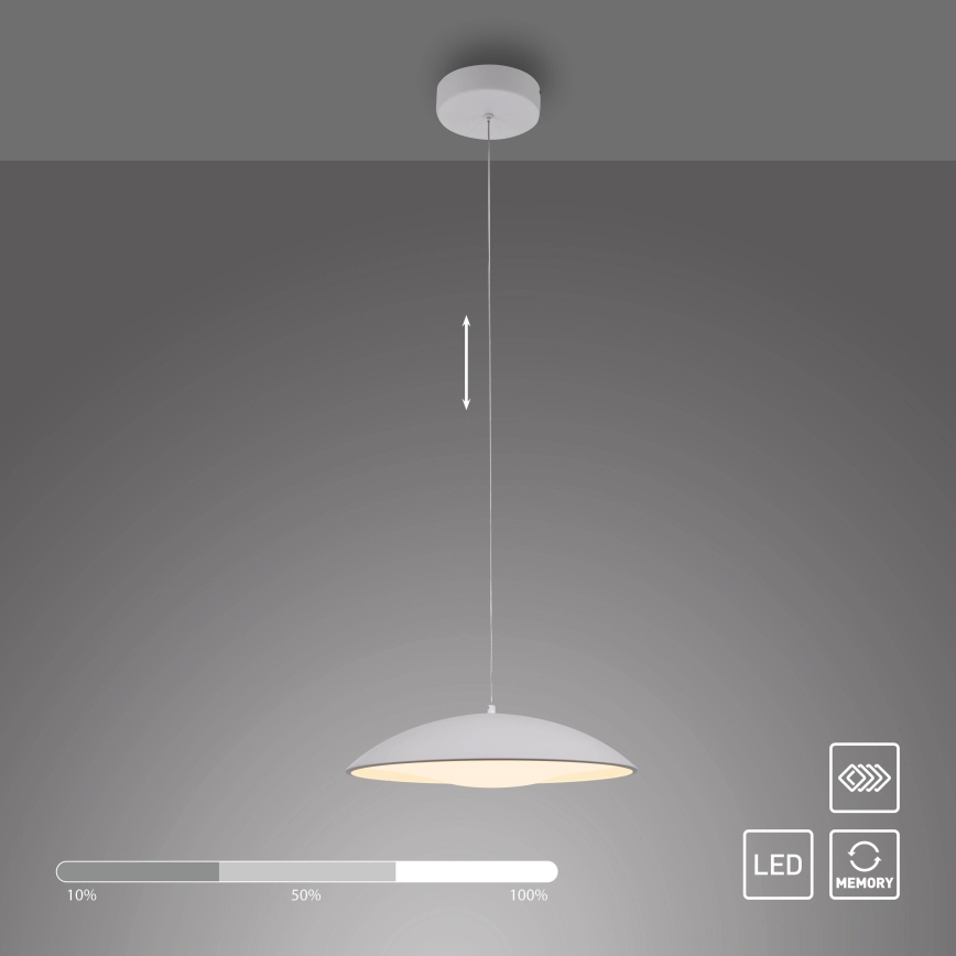 Schöner Wohnen 14606-16 - dimmbare LED-Pendelleuchte an Kabel LENTE LED/17W/230V Ø 40 cm weiß
