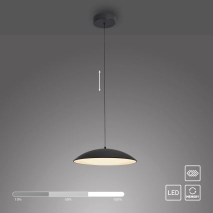 Schöner Wohnen 14606-18 - LED-dimmbarer Pendelleuchter LENTE, LED/17W/230V, Ø 40 cm, schwarz, mit Kabelabhängung