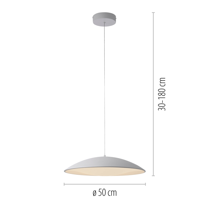 Schöner Wohnen 14607-16 - LENTE LED-Pendelleuchte, dimmbar, 23 W, 230 V, Ø 50 cm, weiß