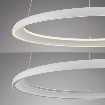 Schöner Wohnen 15570-16 - QUILLO dimmbare LED-Pendelleuchte an Stahlseil LED/36W/230V Ø 60 cm weiß