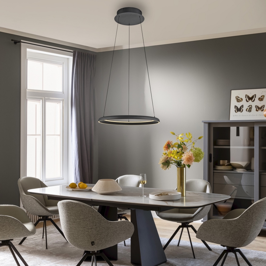 Schöner Wohnen 15570-18 - dimmbare LED-Pendelleuchte an Kabel QUILLO LED/36W/230V Ø 60 cm schwarz