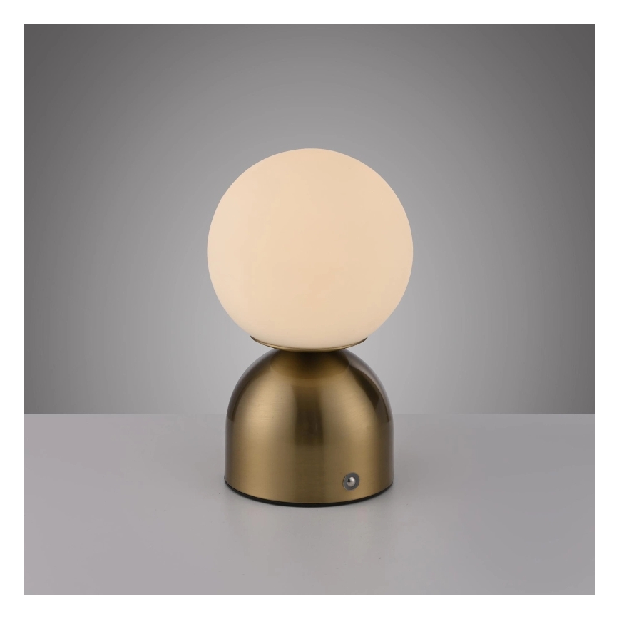 Schöner Wohnen 19218-12 - Dimmbare, per Touch bedienbare, wiederaufladbare LED-Tischlampe RUDI LED/1,2W/5V 3000-6000K 1200 mAh gold