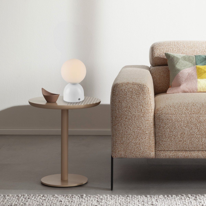 Schöner Wohnen 19218-16 - RUDI LED-Tischlampe, dimmbar, Touch-gesteuert, wiederaufladbar, LED/1,2W/5V, 3000-6000K, 1200 mAh, weiß