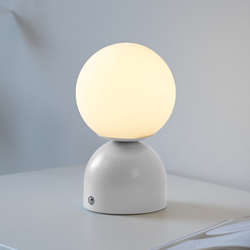 Schöner Wohnen 19218-16 - RUDI LED-Tischlampe, dimmbar, Touch-gesteuert, wiederaufladbar, LED/1,2W/5V, 3000-6000K, 1200 mAh, weiß