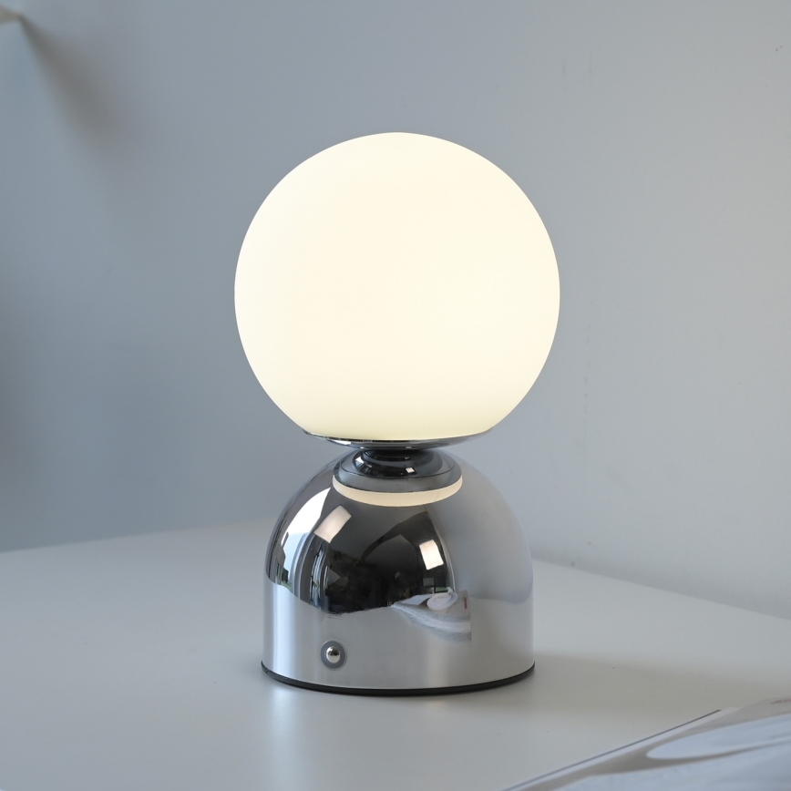 Schöner Wohnen 19218-17 - RUDI LED wiederaufladbare, dimmbare Touch-Tischlampe LED/1,2W/5V 3000-6000K 1200 mAh glänzender Chrom