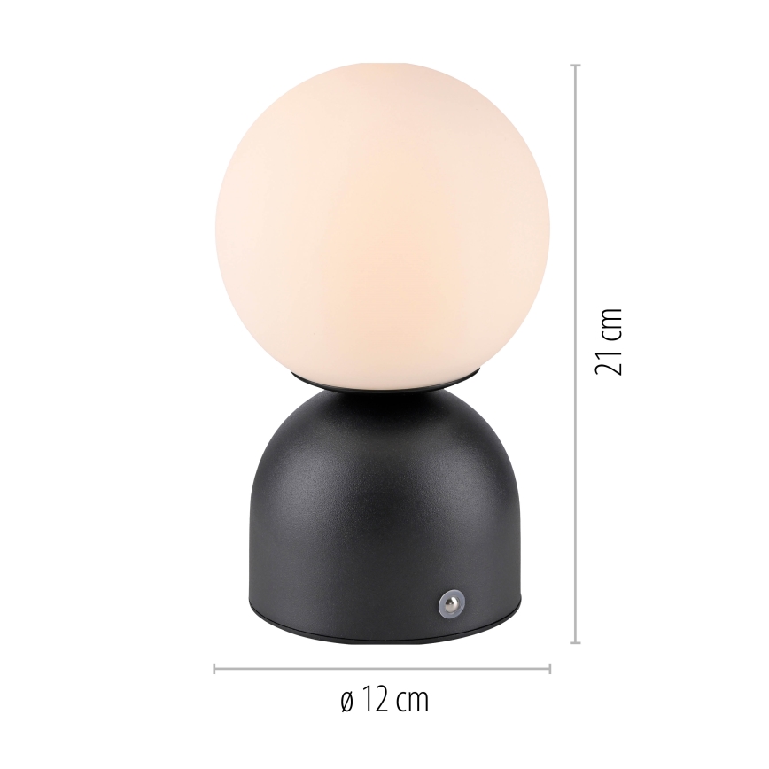 Schöner Wohnen 19218-18 - Wiederaufladbare, dimmbare Touch-LED-Tischlampe RUDI LED/1,2W/5V 3000-6000K 1200 mAh schwarz