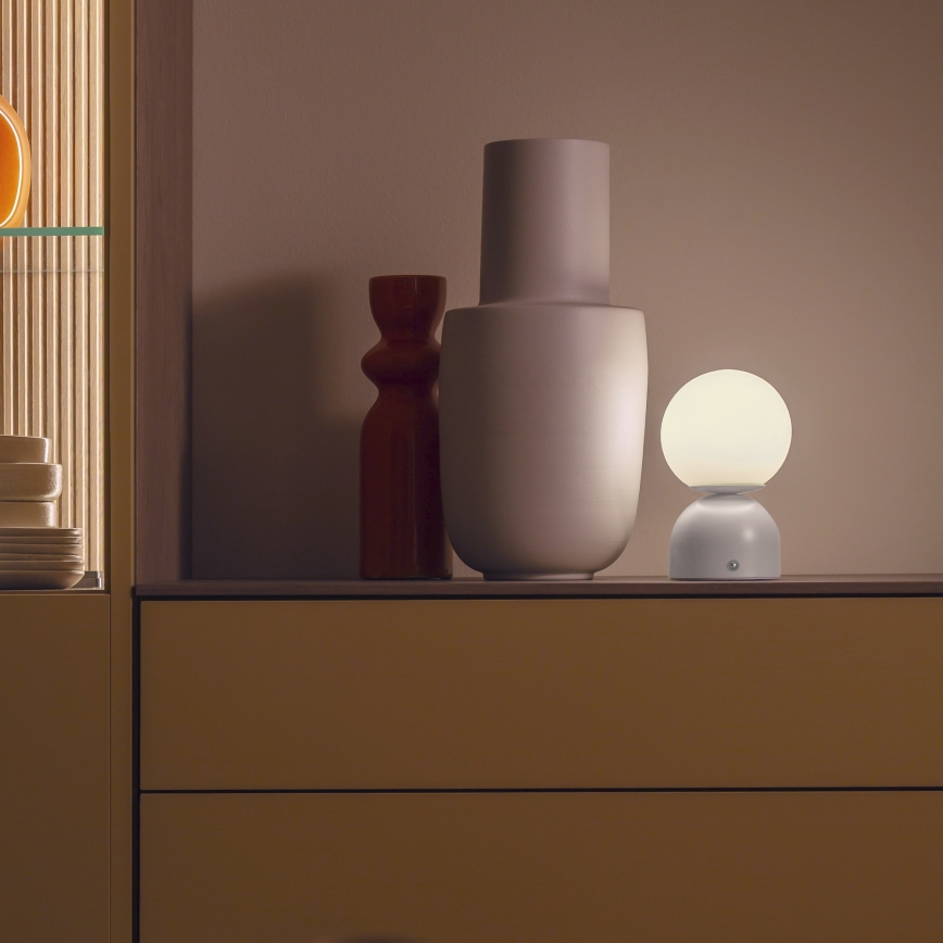 Schöner Wohnen 19218-39 - Aufladbare, per Touch dimmbare LED-Tischlampe RUDI LED/1,2W/5V 3000-6000K 1200 mAh grau