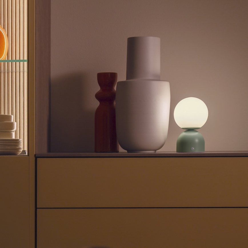 Schöner Wohnen 19218-43 - LED, dimmbar, Touch, wiederaufladbare Tischlampe RUDI LED/1,2W/5V 3000–6000K 1200 mAh grün