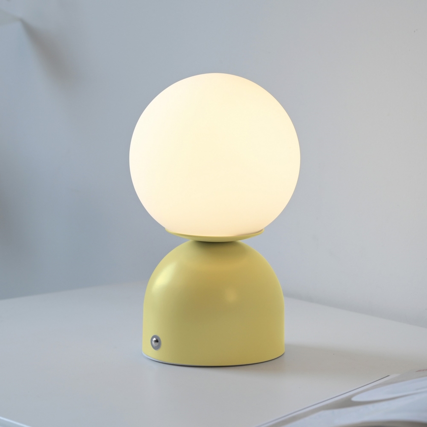 Schöner Wohnen 19218-81 - dimmbare, touchgesteuerte, wiederaufladbare LED-Tischlampe RUDI LED/1,2W/5V 3000-6000K 1200 mAh gelb