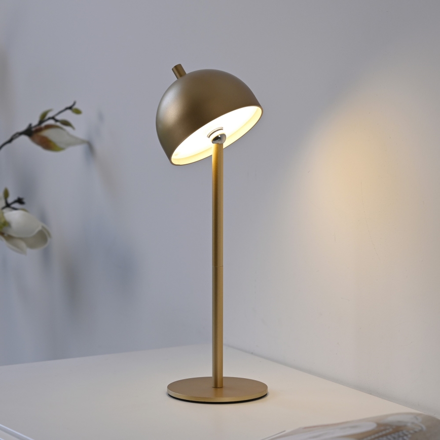 Schöner Wohnen 19244-12 - LED-dimmbar, mit Touch-Dimmer, wiederaufladbare Outdoor-Tischleuchte BELLIS LED/2,5W/5V 2600 mAh IP54, goldfarben