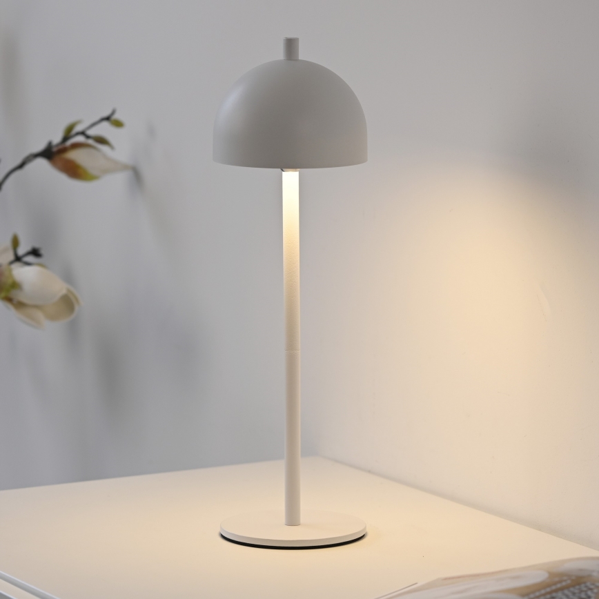 Schöner Wohnen 19244-16 - LED, per Touch dimmbar, wiederaufladbare Außen-Tischleuchte BELLIS LED/2,5W/5V 2600 mAh IP54 weiß