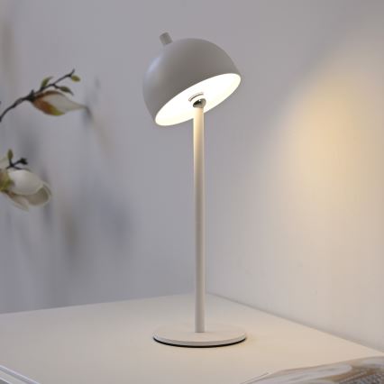 Schöner Wohnen 19244-16 - LED, per Touch dimmbar, wiederaufladbare Außen-Tischleuchte BELLIS LED/2,5W/5V 2600 mAh IP54 weiß