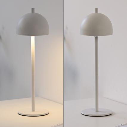 Schöner Wohnen 19244-16 - LED, per Touch dimmbar, wiederaufladbare Außen-Tischleuchte BELLIS LED/2,5W/5V 2600 mAh IP54 weiß