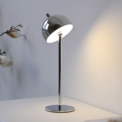 Schöner Wohnen 19244-17 - Dimmbare, wiederaufladbare LED-Touch-Außen-Tischlampe BELLIS LED/2,5W/5V 2600 mAh IP54 hochglänzender Chrom