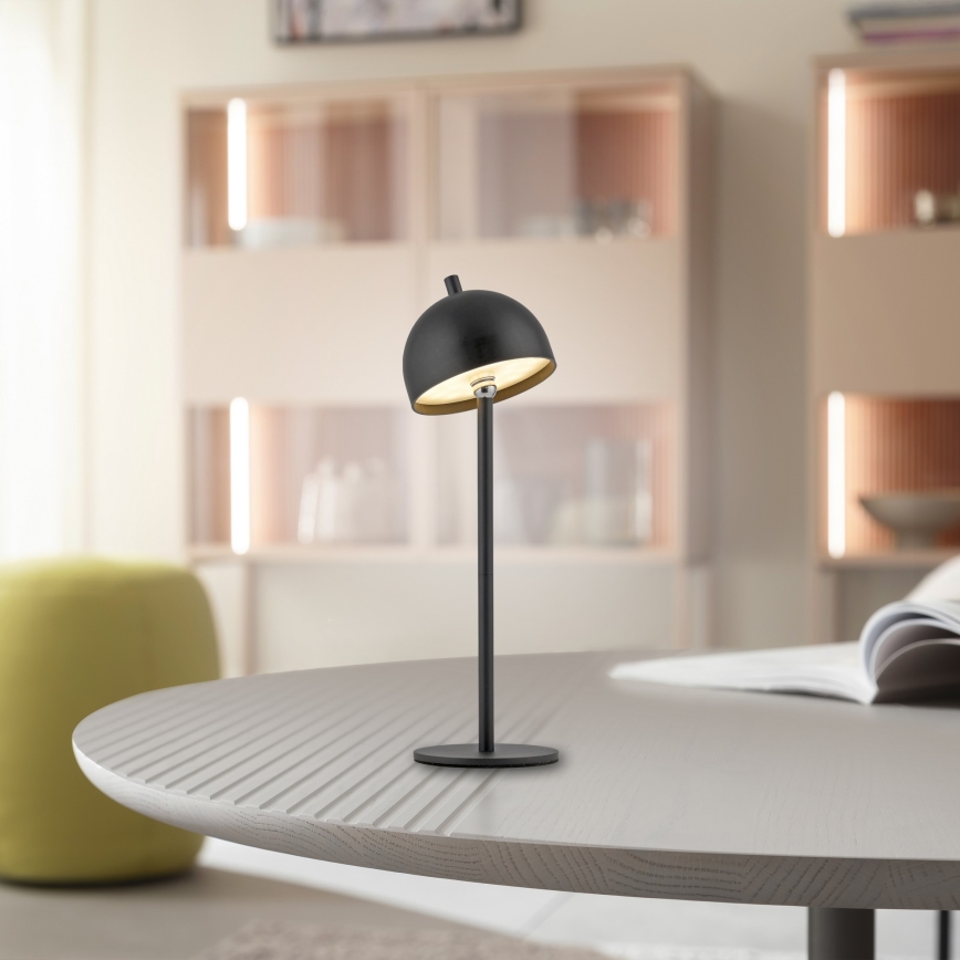 Schöner Wohnen 19244-18 - BELLIS LED-Tischlampe, berührungsdimmbar, wiederaufladbar, für den Außenbereich, LED 2,5 W / 5 V, 2600 mAh, IP54, schwarz