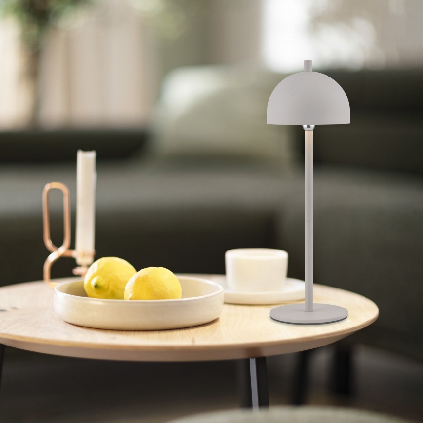 Schöner Wohnen 19244-39 - LED, dimmbar, per Touch wiederaufladbare Außen-Tischlampe BELLIS, LED 2,5 W/5 V, 2600 mAh, IP54, grau