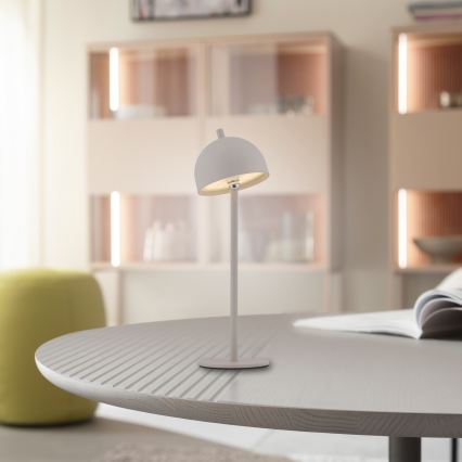 Schöner Wohnen 19244-39 - LED, dimmbar, per Touch wiederaufladbare Außen-Tischlampe BELLIS, LED 2,5 W/5 V, 2600 mAh, IP54, grau