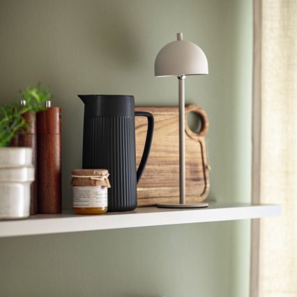 Schöner Wohnen 19244-39 - LED, dimmbar, per Touch wiederaufladbare Außen-Tischlampe BELLIS, LED 2,5 W/5 V, 2600 mAh, IP54, grau