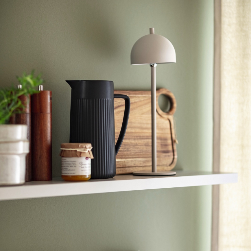 Schöner Wohnen 19244-39 - LED, dimmbar, per Touch wiederaufladbare Außen-Tischlampe BELLIS, LED 2,5 W/5 V, 2600 mAh, IP54, grau