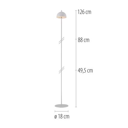 Schöner Wohnen 19245-16 - dimmbare, mit Touch-Bedienung, wiederaufladbare Outdoor-Stehleuchte BELLIS LED/2,5W/5V 2600 mAh IP54 weiß